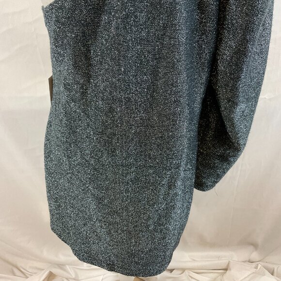 Happy Nature One Shoulder Dress XL Gray Blue Sparkle Metallic Long Sleeve Lined - Picture 11 of 12